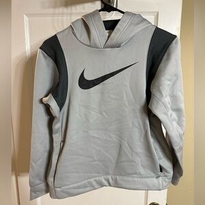 Kids Nike Gray Hoodie with Black Logo
